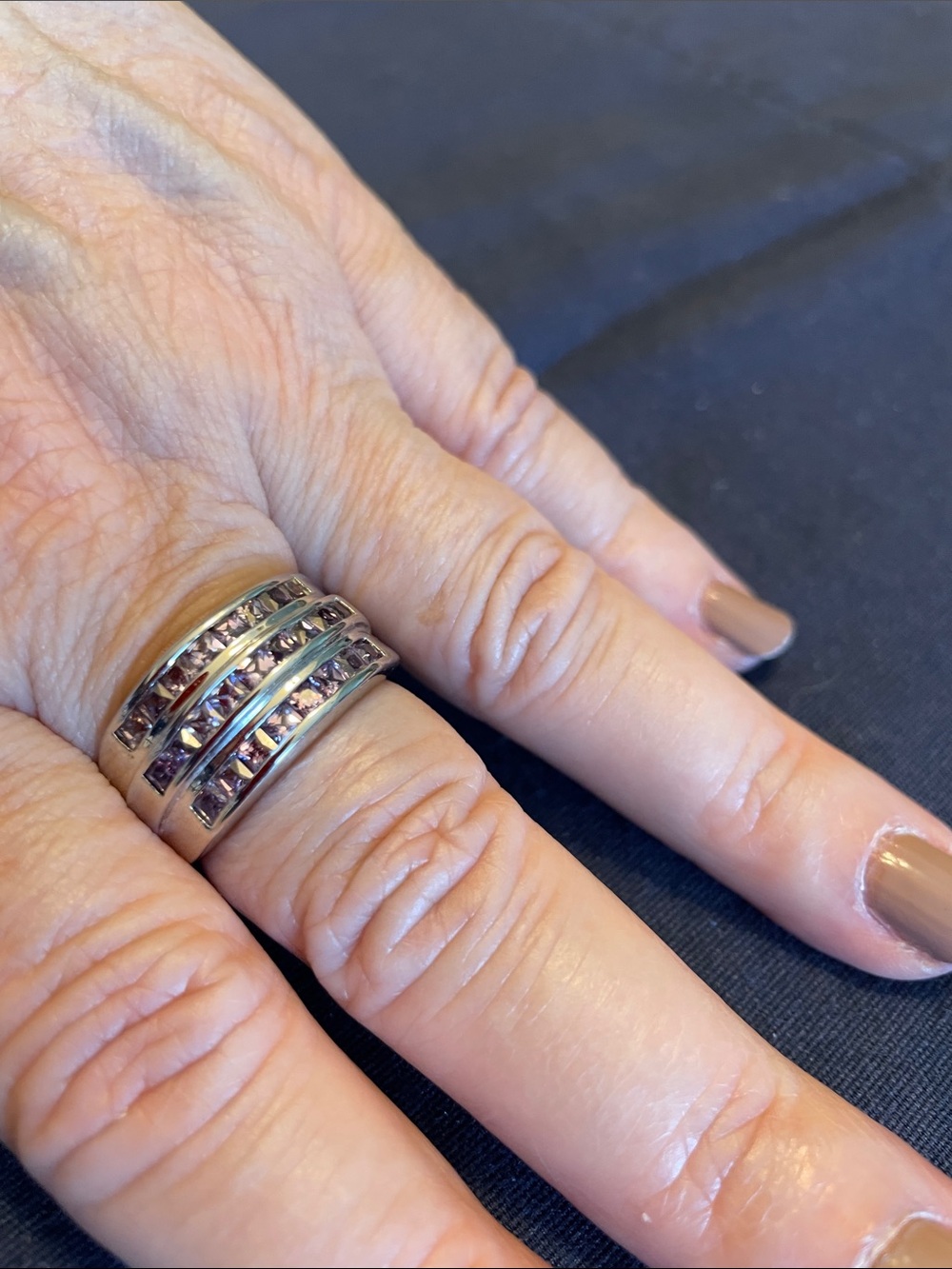 Vintage Premier Designs Women’s Purple Channel-Set Stackable Ring